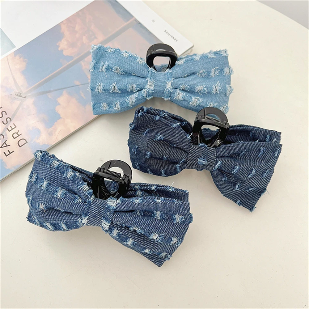 Women Denim Bow Hair Grabbing Clip Female Summer Cute Fixed High Ponytail Hair Claw Heightened Bangs Hairpin Hair Accessories
Women Denim Bow Hair Grabbing Clip Female Summer Cute Fixed High Ponytail Hair Claw Heightened Bangs Hairpin Hair Accessories