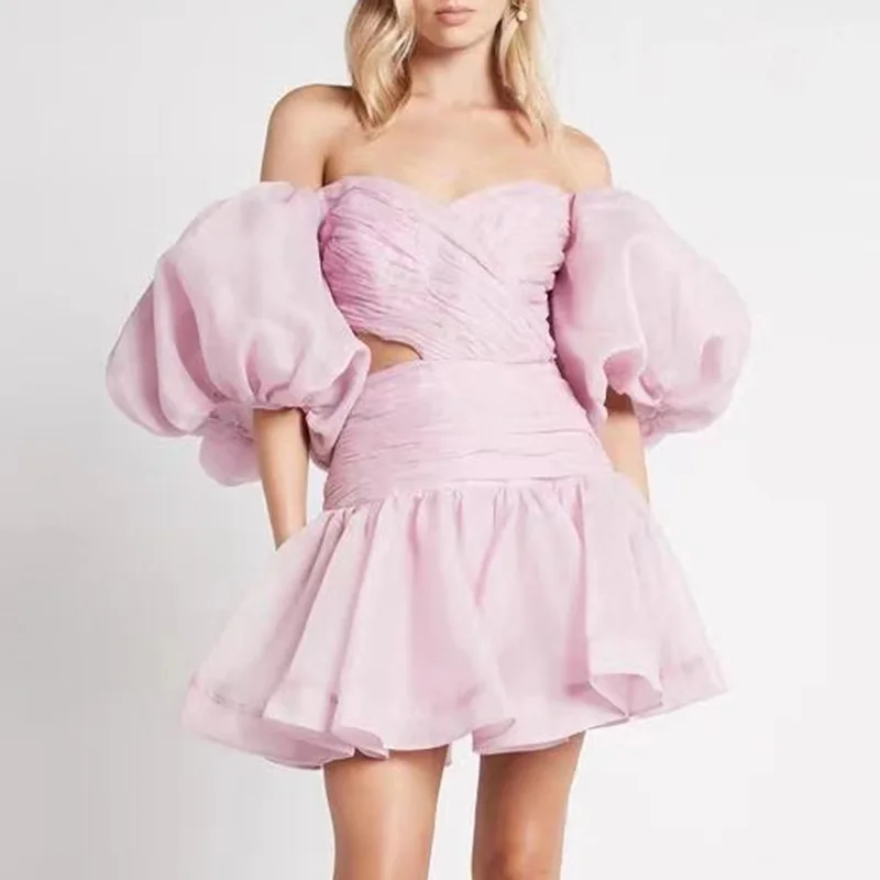 Macaron powder bubble sleeve A-line skirt 2023 autumn new style bra cut out dress women
Macaron powder bubble sleeve A-line skirt 2023 autumn new style bra cut out dress women