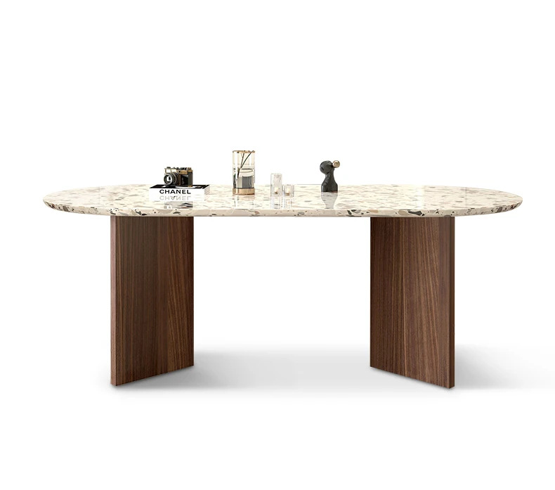 French Retro Terrazzo Dining Table Small Apartment Home Light Luxury Italian Oval Table
French Retro Terrazzo Dining Table Small Apartment Home Light Luxury Italian Oval Table