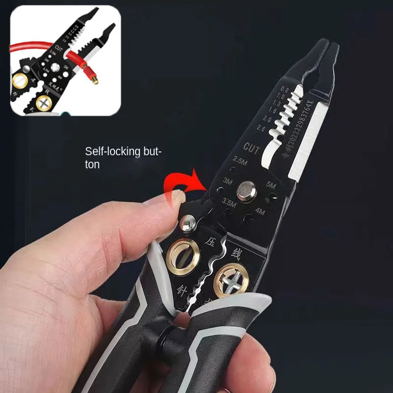 

Wire Stripper Pliers Multi-function Iron Copper Wire Cutter Cable Crimping Pliers Clamper Splitting Winding Electrician Tool