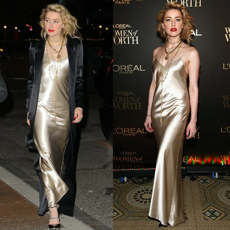 Amber Heard, same as the 2022 Elegant Satin Long Strap Dress on Maybelle Hill Street
Amber Heard, same as the 2022 Elegant Satin Long Strap Dress on Maybelle Hill Street