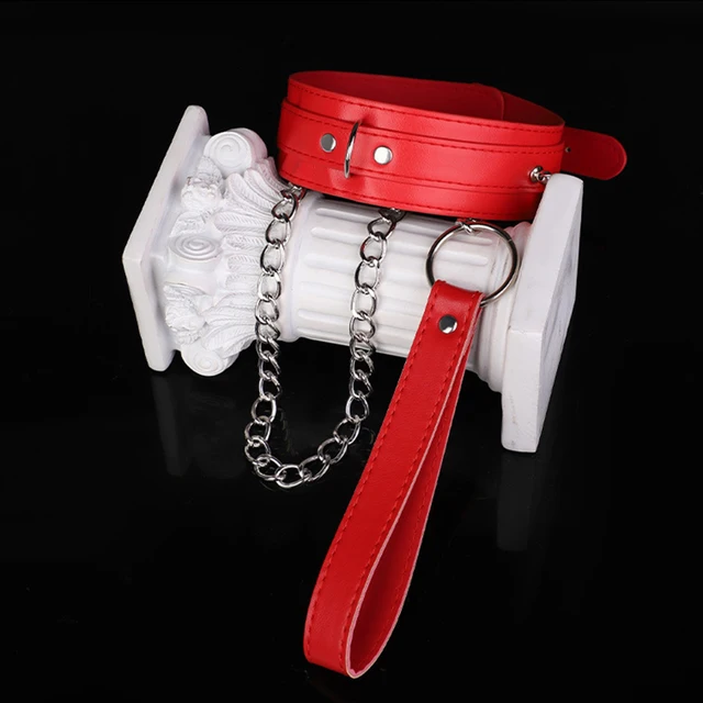 BLACKWOLF-Collier de bondage en cuir PU pour couples, menottes féminines sexy, clochette de jeu sexuel, jouets BDSM, haute qualité 2