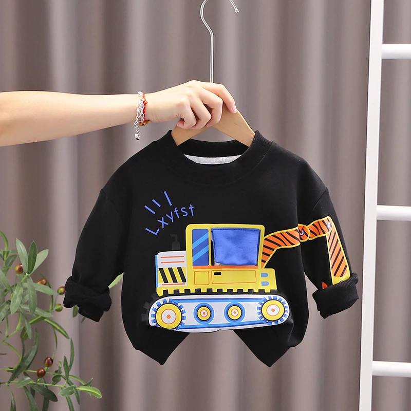 

Sweatshirts Cute Girls Printe T-shirt Kids Girls Boys With Bear Toddler Kids Sweatshirts Lovely Round Neck Long Sleeves Top Tees