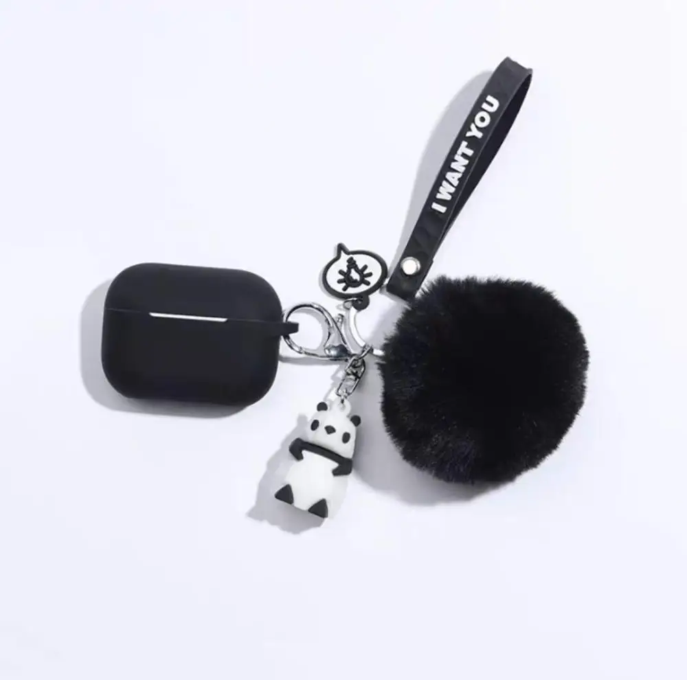 

Cute Cases With Plush Keyring For Airpods Pro 2nd Earphone Soft Silicone Fundas Case Cover Earpods For Apple Airpod 2 1 3 Bags