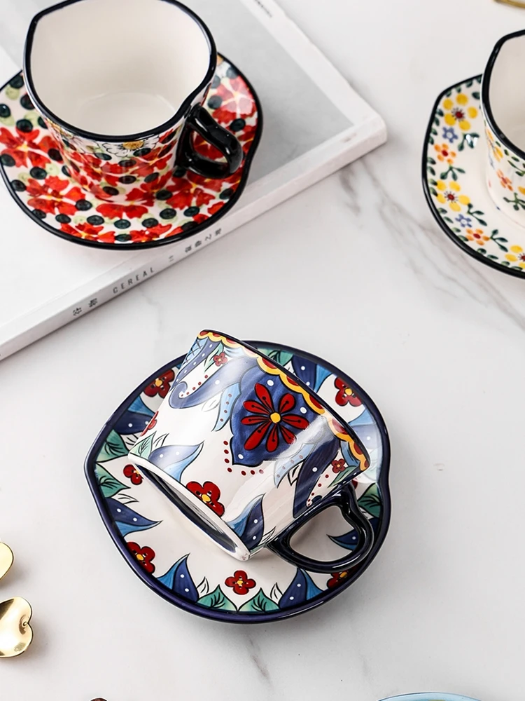 Экзотическая кофейная чашка с ручной росписью, набор керамических блюдец, Высококачественный Изысканный кухонный подарок, домашняя офисная чашка для салата, молока, чая
Экзотическая кофейная чашка с ручной росписью, набор керамических блюдец, Высококачественный Изысканный кухонный подарок, домашняя офисная чашка для салата, молока, чая