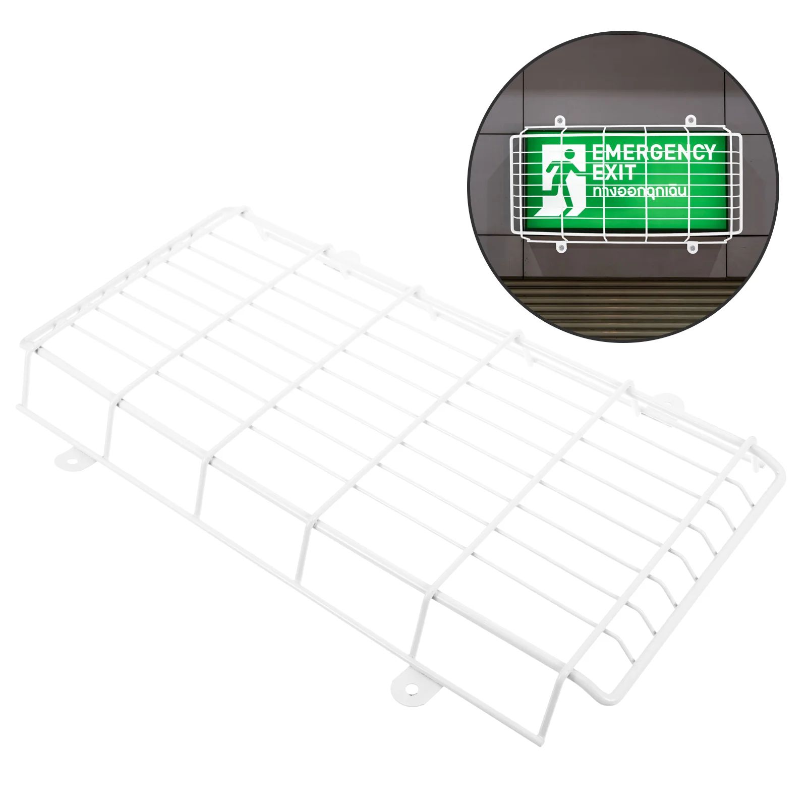 

Wire Guard Exit Sign Emergency Light Metal Wire Guard Damage Stopper Exit Sign Damage Cage Wall Mounted Emergency Signal