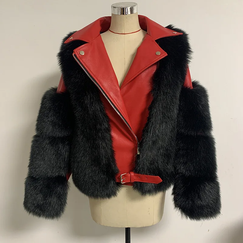 HJQJLJLS 2022 New Fashion Women Luxury Faux Fur Coat PU Leather Motorcycle Style Turn Down Collar Warm Faux Fur Jacket for Women
HJQJLJLS 2022 New Fashion Women Luxury Faux Fur Coat PU Leather Motorcycle Style Turn Down Collar Warm Faux Fur Jacket for Women