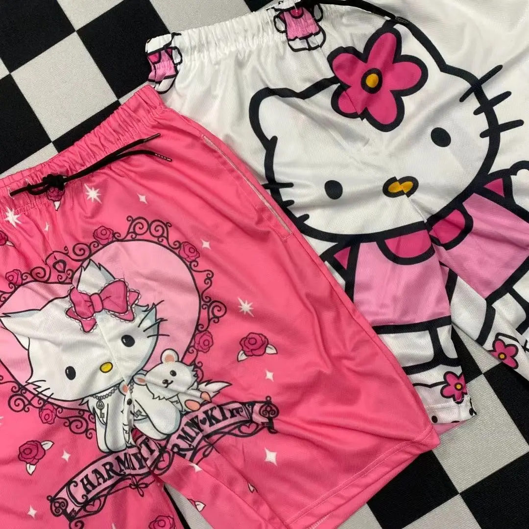 Женские и мужские свободные пляжные шорты Sanrio, повседневные шорты до колен с принтом Hello Kitty, одежда Y2k для лета, 2022
Женские и мужские свободные пляжные шорты Sanrio, повседневные шорты до колен с принтом Hello Kitty, одежда Y2k для лета, 2022