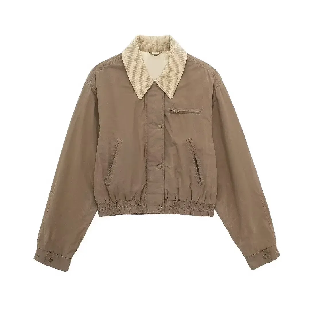 Women's 2024 New Chic Fashion Casual Joker Contrast Neckline Bomber Jacket Retro Long Sleeve Zipper Jacket Chic Top
Women's 2024 New Chic Fashion Casual Joker Contrast Neckline Bomber Jacket Retro Long Sleeve Zipper Jacket Chic Top