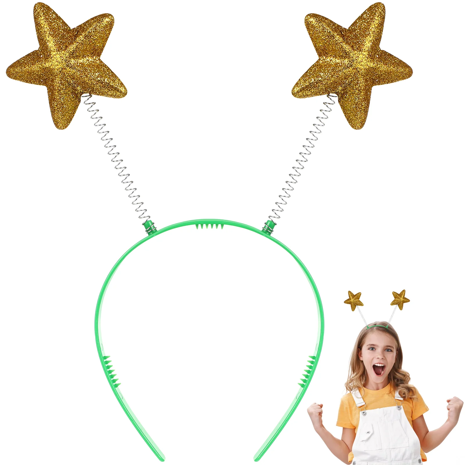 

8 Pcs Pentagram Girls Accessories Sequined Star Headwear Party Headdress Antenna Cosplay Plastic