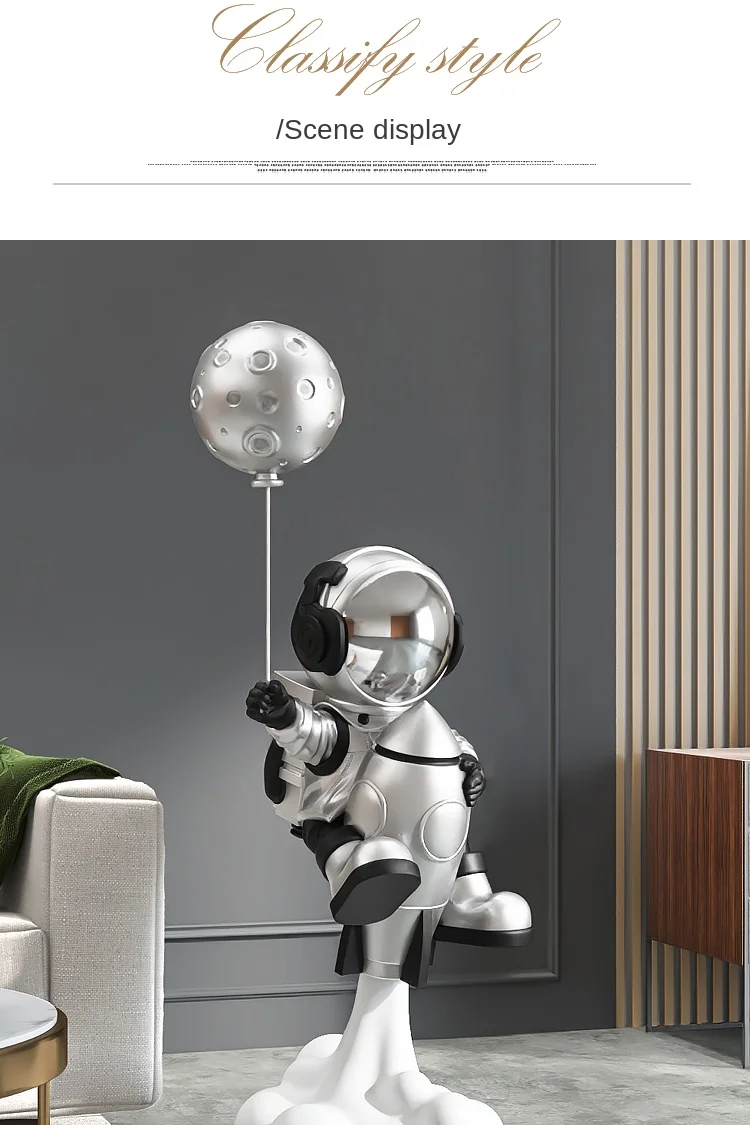 Balloon Astronaut Sculptures 95CM Large Floor Ornaments Home Decor Statue Living Room TV Cabinet Decoration Accessories Figurine Balloon Astronaut Sculptures 95CM Large Floor Ornaments Home Decor Statue Living Room TV Cabinet Decoration Accessories Figurine