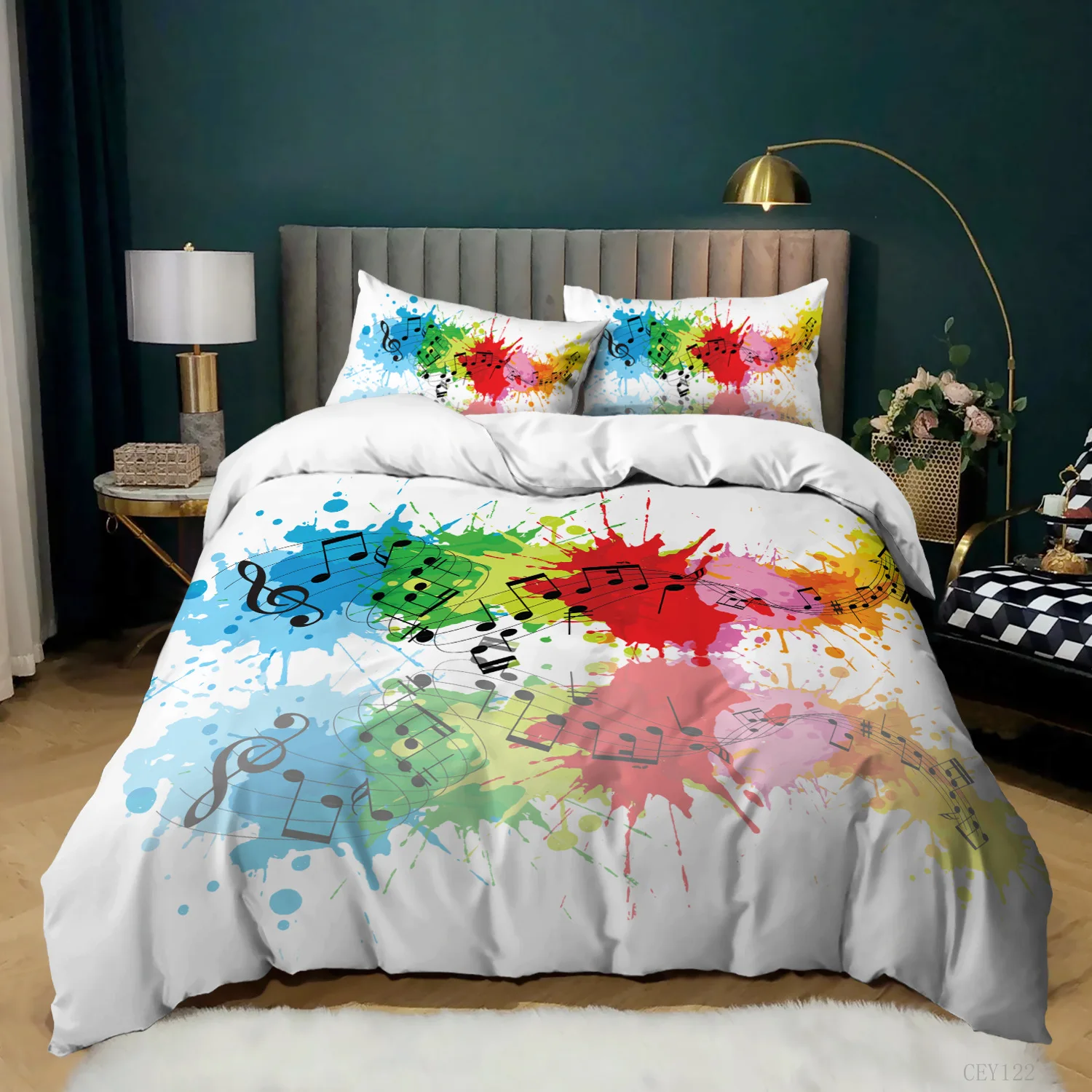 Colorful Music Notes Bedding Set Kids Girls Bed Linen with Pillowcases Queen King Single Size Polyester Fashion Duvet Cover Sets
Colorful Music Notes Bedding Set Kids Girls Bed Linen with Pillowcases Queen King Single Size Polyester Fashion Duvet Cover Sets
