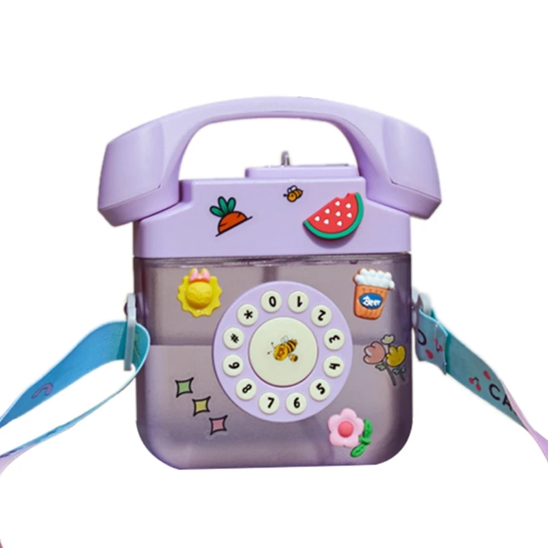 Drinking Bottle Aesthetic Water Bottle Telephone Shape Plastic Water Bottle with Straw and Stickers for Kids Boys Girls G6KA
Drinking Bottle Aesthetic Water Bottle Telephone Shape Plastic Water Bottle with Straw and Stickers for Kids Boys Girls G6KA