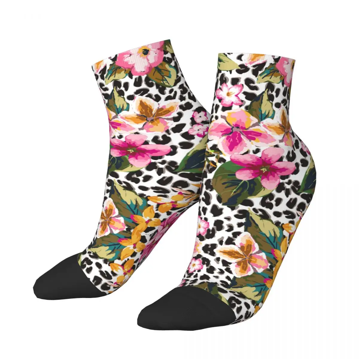 Socks Polyester Low Tube Tropical Flower With Leopard Background Pattern Socks Breathable Casual Short Sock 
Socks Polyester Low Tube Tropical Flower With Leopard Background Pattern Socks Breathable Casual Short Sock