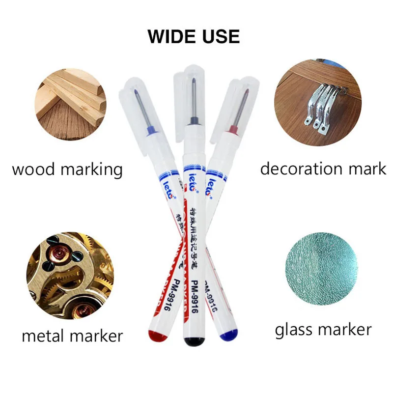 3 Pcs/Set Long Head Marker Pens Bathroom Woodworking Decoration Multi-purpose Deep Hole paint pens Red/Black/Blue Ink Stationery
3 Pcs/Set Long Head Marker Pens Bathroom Woodworking Decoration Multi-purpose Deep Hole paint pens Red/Black/Blue Ink Stationery