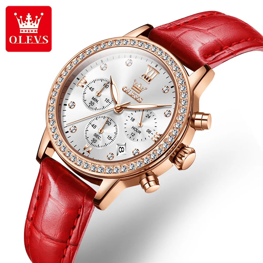 OLEVS Fashion Quartz Women Wristwatch PU Strap Waterproof Complication Simple Diamond Watches for Women Chronograph
OLEVS Fashion Quartz Women Wristwatch PU Strap Waterproof Complication Simple Diamond Watches for Women Chronograph