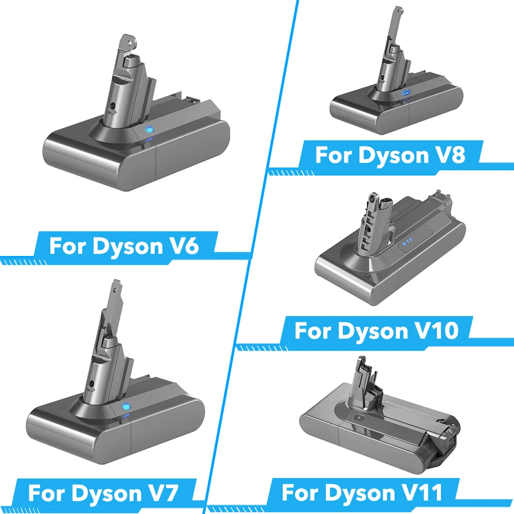 Battery for Dyson V6 V7 V8 V10 V11 Series SV07 SV09 SV10 SV11 SV12 DC58 DC62 Handheld Vacuum Cleaner Spare Rechargeable 6000mAh
Battery for Dyson V6 V7 V8 V10 V11 Series SV07 SV09 SV10 SV11 SV12 DC58 DC62 Handheld Vacuum Cleaner Spare Rechargeable 6000mAh