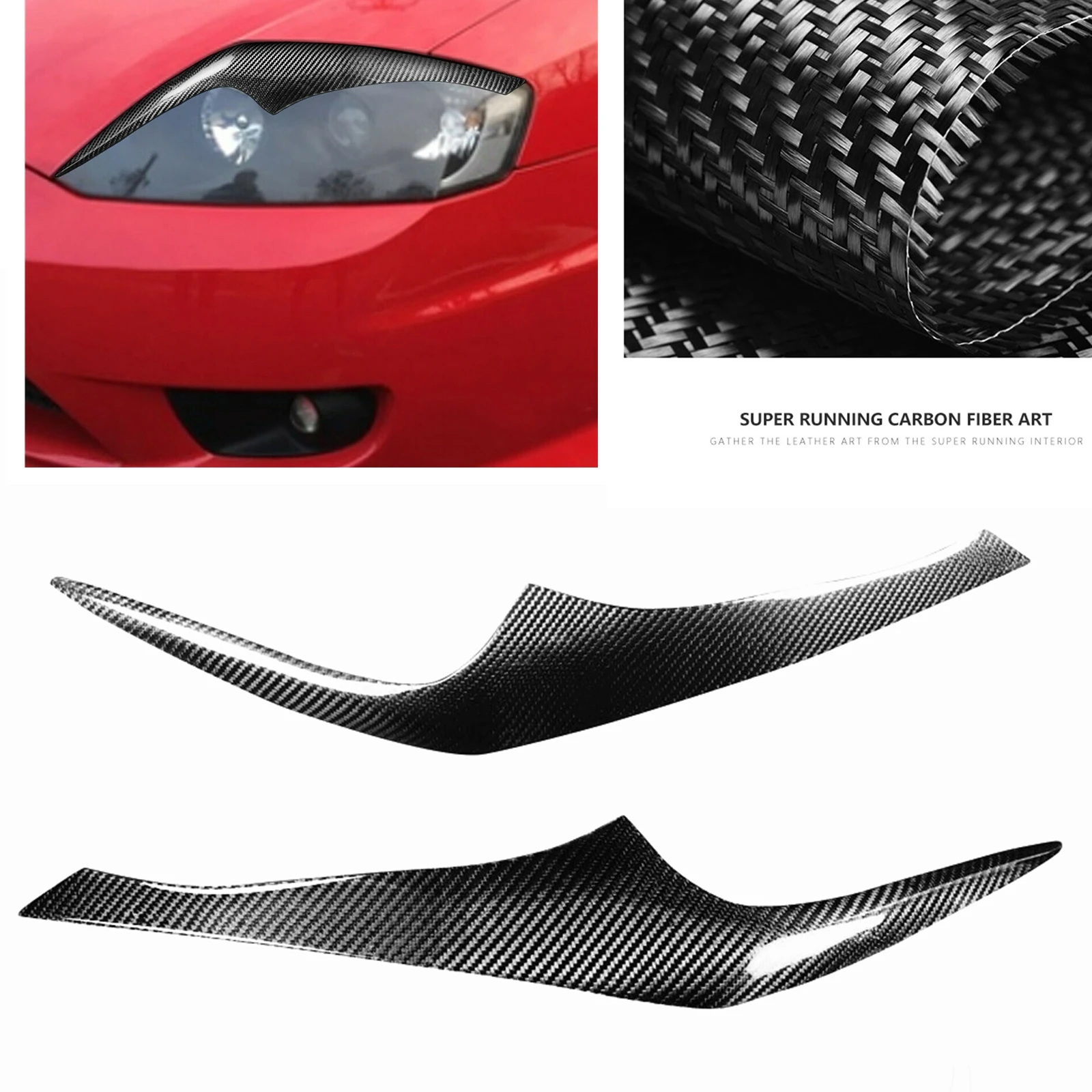 Headlight Eyebrow For Hyundai Tiburon Coupe 2003-2008 Front Head Light Lamp Cover Trim Real Carbon Fiber Headlamp Sticker Eyelid
Headlight Eyebrow For Hyundai Tiburon Coupe 2003-2008 Front Head Light Lamp Cover Trim Real Carbon Fiber Headlamp Sticker Eyelid