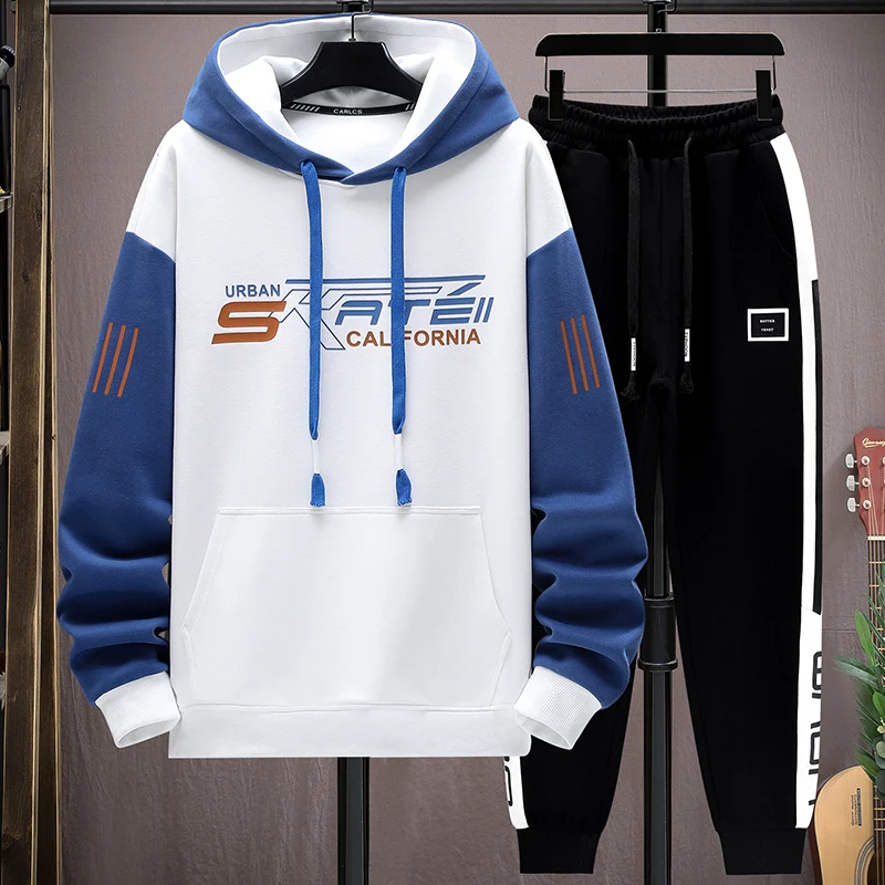 

2 Piece Set Outfits Mens Sweatshirt Set Hoodies Sets Tracksuit 2024 Spring Autumn Jogger Suit Male Pullover Casual Clothes