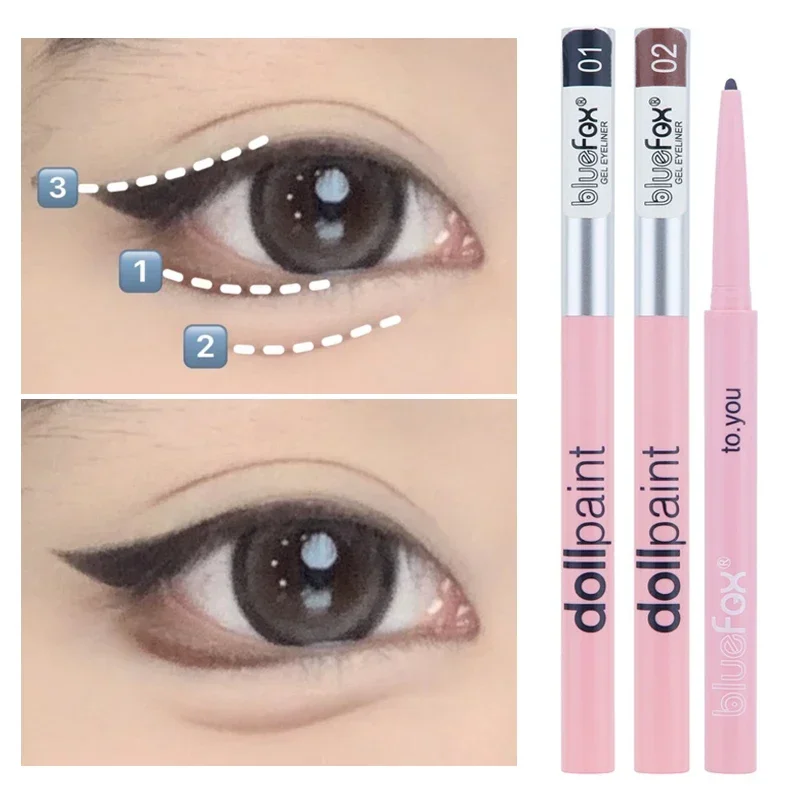 

Matte Eyeliner Gel Pencil Waterproof glitter Lying Silkworm Pen Brown Lasting Not Blooming Quick Drying Eye Liner Gel Pen Makeup