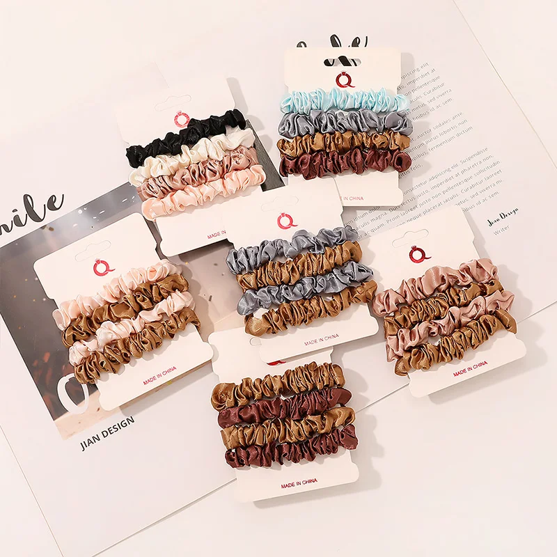 4Pcs/Set Elastic Hair Bands Hair Scrunchies Solid Color Ponytail Holder Hair Ties Rope Satin Hair Ring Loop Headwear
4Pcs/Set Elastic Hair Bands Hair Scrunchies Solid Color Ponytail Holder Hair Ties Rope Satin Hair Ring Loop Headwear