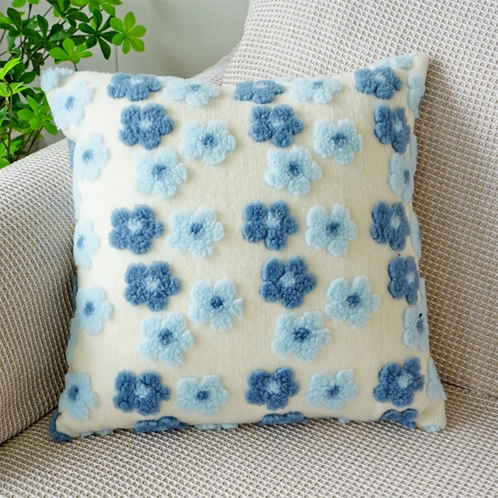 

2 PCS 18 x 18 inch Floral Throw Pillow Covers Cozy Flowers Pattern Soft Pillowcase Blue Square Pillow Cover Home Gadgets