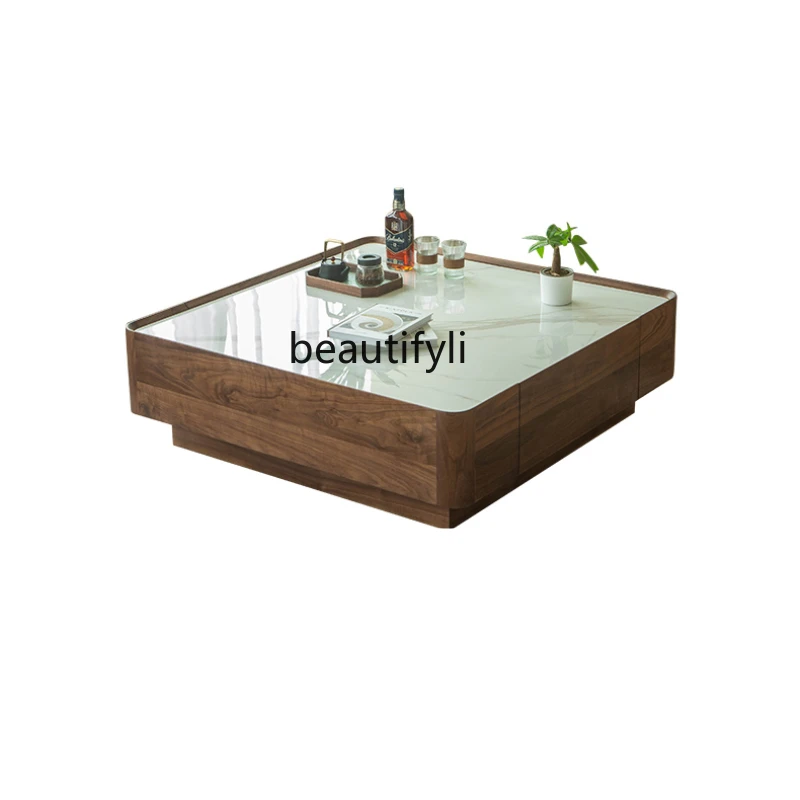 Italian Light Luxury North America Black Walnut Stone Plate Coffee Table Living Room Square Solid Wood Stone Plate Tea Table
Italian Light Luxury North America Black Walnut Stone Plate Coffee Table Living Room Square Solid Wood Stone Plate Tea Table