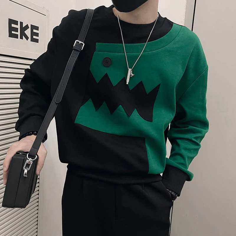Autumn Winter Round Neck Contrast Color Loose Casual Sweatshirt Men Fake Two Pieces Fashion All-match Pullovers Male Tee Tops
Autumn Winter Round Neck Contrast Color Loose Casual Sweatshirt Men Fake Two Pieces Fashion All-match Pullovers Male Tee Tops
