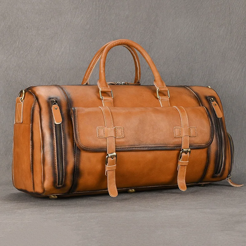 Men's Vintage Travel Bag Genuine Leather Large Duffle Bag Weekend Bag Cowhide Handbag For Men Travelling Bag With Shoe Compart
Men's Vintage Travel Bag Genuine Leather Large Duffle Bag Weekend Bag Cowhide Handbag For Men Travelling Bag With Shoe Compart