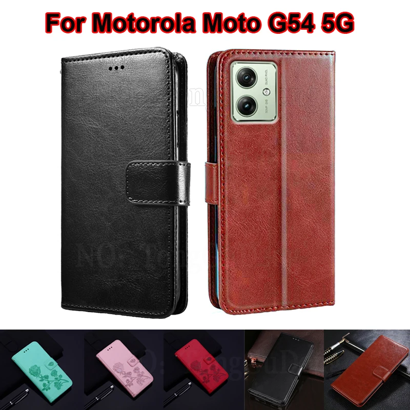 

Magnetic Wallet Case For Motorola Moto G54 5G чехол Mobile Phone Capa Leather Cover For Fundas Moto G54 5G Power Etui 6.5" Coque