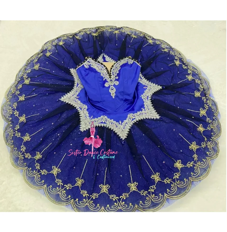 

High-end tailored blue ballet tutu dress Blue Bird variation match suit Pharaoh's daughter