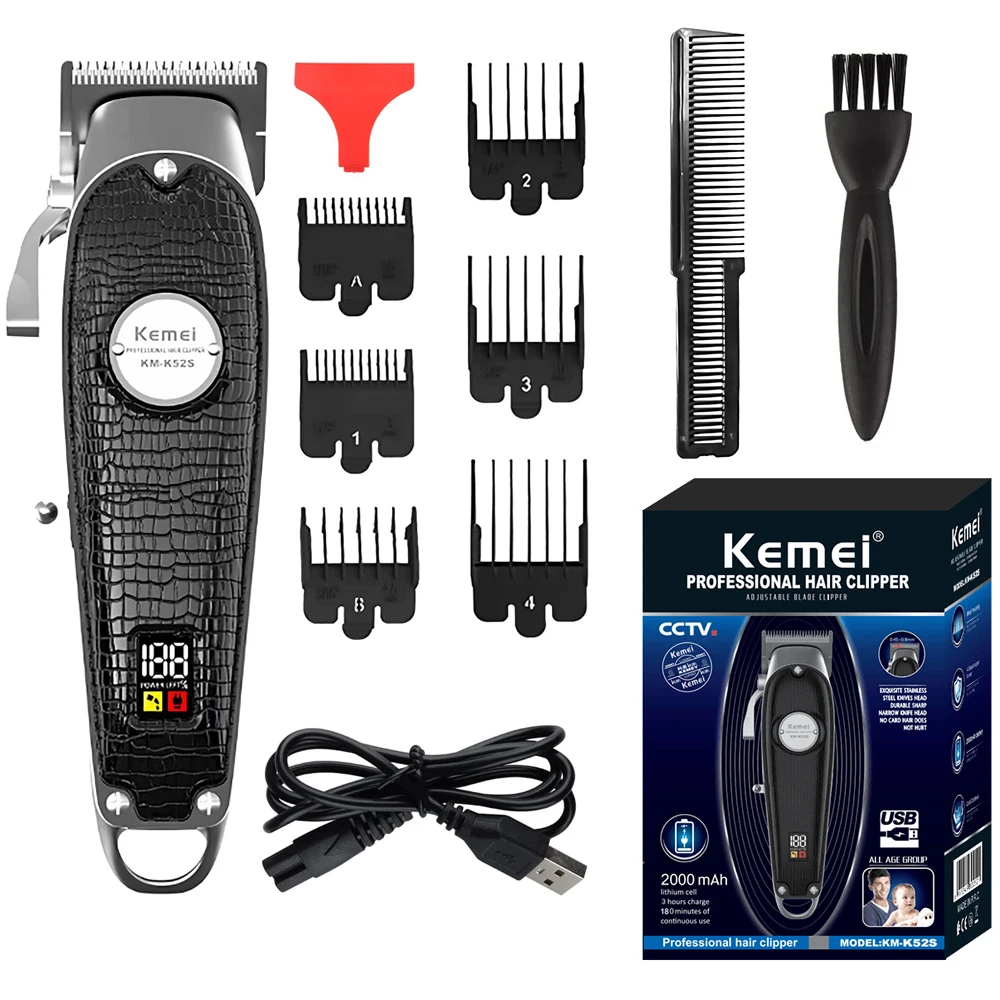 Kemei Hair Clipper Leather Anti-skid Men's Oil Head Carving Push Shear LCD Digital Display Professional Push Shear KM-K52S
Kemei Hair Clipper Leather Anti-skid Men's Oil Head Carving Push Shear LCD Digital Display Professional Push Shear KM-K52S