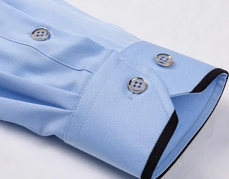 For Men's Business Dress Shirts Male Formal Button-Down Social Collar Camisa Social Elastic Anti-wrinkle Casual Men Shirt Pocket 38 Sd6b135fd9803441ea30d19fa39d50420q
