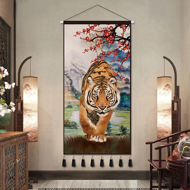 Chinese Style Tiger Scroll Wall Paintings Vintage Room Decor Aesthetic Tapestry Fengshui Decoration Living Room Wall ArtHanging
Chinese Style Tiger Scroll Wall Paintings Vintage Room Decor Aesthetic Tapestry Fengshui Decoration Living Room Wall ArtHanging