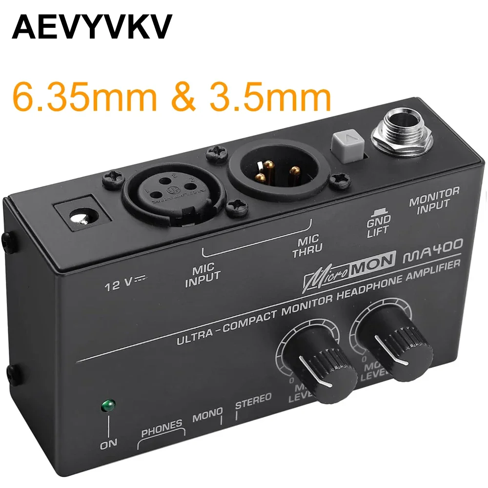 Усилитель для наушников MA400 Monitor для XLR микрофона и аудиосигнала, выходы для наушников 6,35 мм и 3,5 мм с блоком питания 12 В для ЕС/США
Усилитель для наушников MA400 Monitor для XLR микрофона и аудиосигнала, выходы для наушников 6,35 мм и 3,5 мм с блоком питания 12 В для ЕС/США