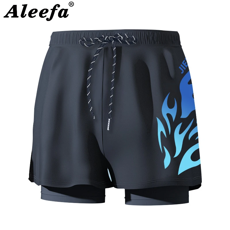 

Men's Swim Shorts Trunks,Beach Pants Bottom with Double Layered,Loose Fitting and Elastic Waist Swimwear Quick Dry