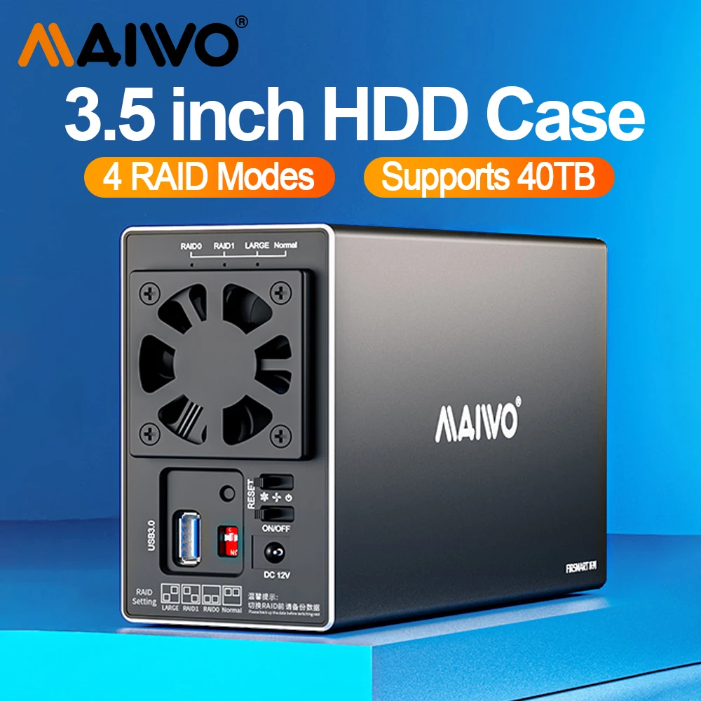 

Док-станция для жестких дисков MAIWO 2 Bay HDD, док-станция для жестких дисков SATA-USB 3,0 для жестких дисков 3,5 дюйма