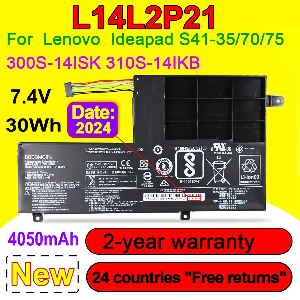 Новый аккумулятор L14L2P21 для ноутбука Lenovo IdeaPad Yoga 310S-14IKB 300S-14ISK 310S-15IKB 500-14ISK S41-35/70/75 серии L14M2P21 30Wh
Новый аккумулятор L14L2P21 для ноутбука Lenovo IdeaPad Yoga 310S-14IKB 300S-14ISK 310S-15IKB 500-14ISK S41-35/70/75 серии L14M2P21 30Wh