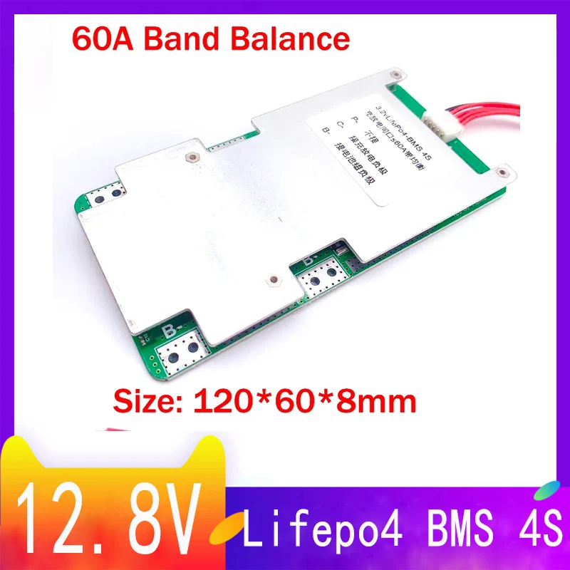 12.8V 60A 4S 3.2VLifepo4 BMS PCB short-circuit overcharging and overcurrent protection board with balance
12.8V 60A 4S 3.2VLifepo4 BMS PCB short-circuit overcharging and overcurrent protection board with balance