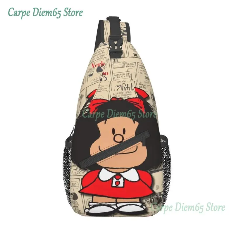 Vintage Mafalda Manga Sling Chest Bag Customized Quino Comic Cartoon Crossbody Shoulder Backpack for Men Travel Hiking Daypack
Vintage Mafalda Manga Sling Chest Bag Customized Quino Comic Cartoon Crossbody Shoulder Backpack for Men Travel Hiking Daypack