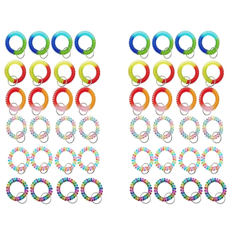 48 Pcs Colorful Spring Wrist Coil Keychain Stretchable Wrist Keychain Bracelet Wrist Coil Wrist Band Key Ring Chain
48 Pcs Colorful Spring Wrist Coil Keychain Stretchable Wrist Keychain Bracelet Wrist Coil Wrist Band Key Ring Chain