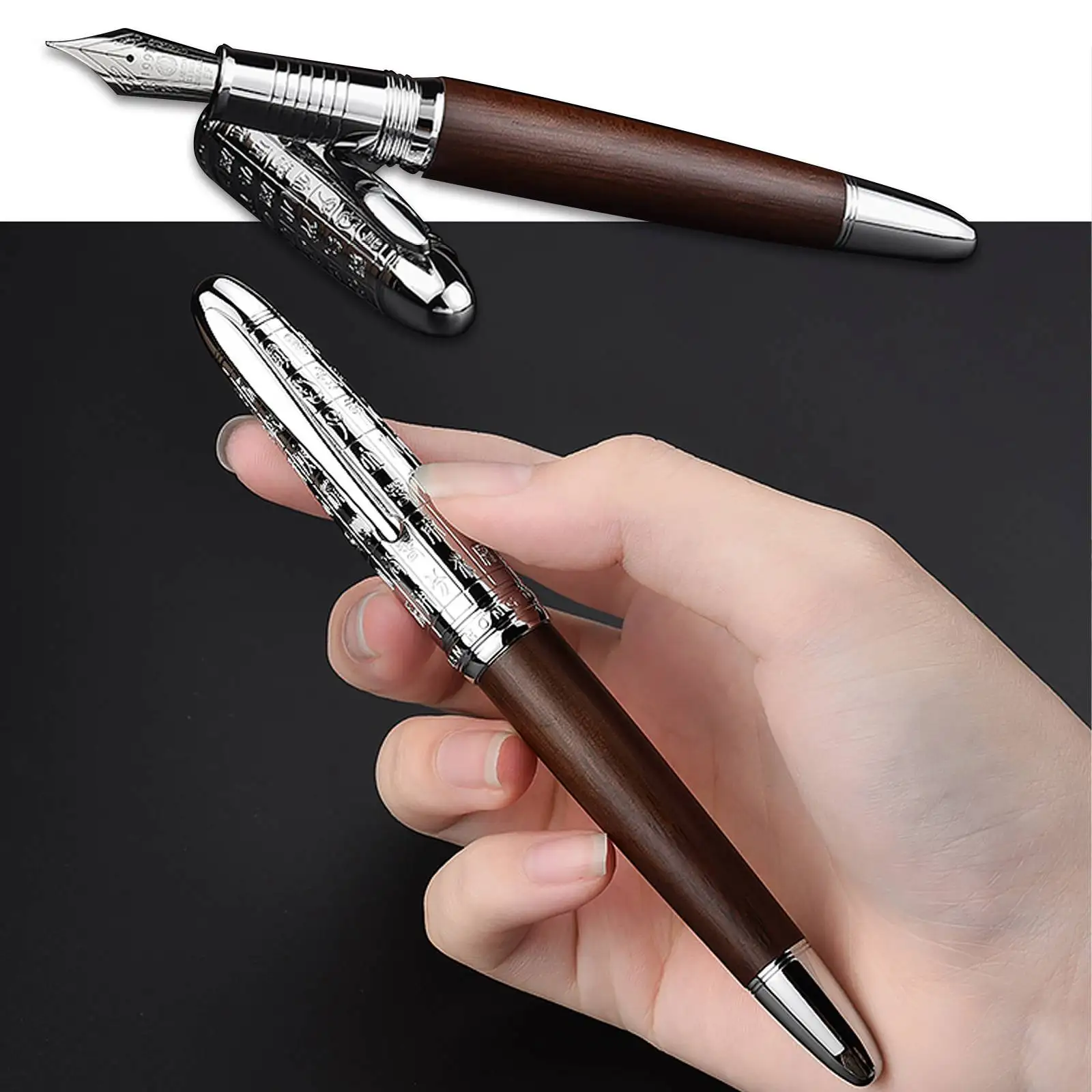 New Hongdian 6016 Retro Natural Wood Fountain Pen Beautiful Oracle Cap EF/F Nib Brown Wooden Office Business Writing Gift Pens
New Hongdian 6016 Retro Natural Wood Fountain Pen Beautiful Oracle Cap EF/F Nib Brown Wooden Office Business Writing Gift Pens