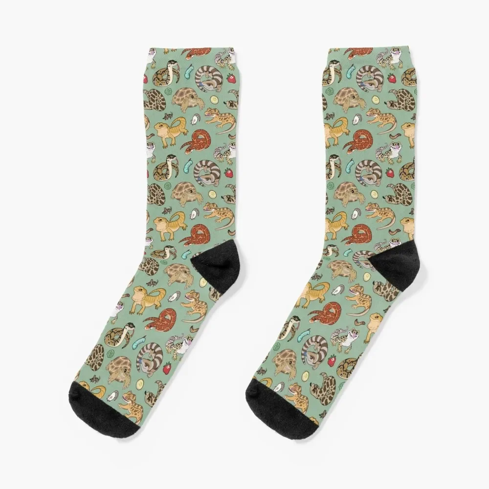 

Reptile Pets Pattern - Green Socks Heating sock crazy heated summer Socks Female Men's