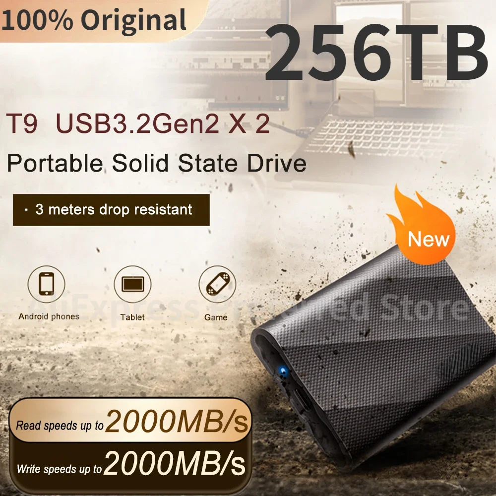 Portable SSD T9 1TB 2TB 4TB External SSD NVMe USB 3.2 Gen2X2 Type-C Type-A External Solid State Drive for Laptop Desktop PS5
Portable SSD T9 1TB 2TB 4TB External SSD NVMe USB 3.2 Gen2X2 Type-C Type-A External Solid State Drive for Laptop Desktop PS5