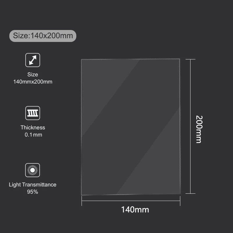 1pcs FEP Film with protector 0.15mm*140mm*200mm for LCD/DLP/SLA 3d printer parts ELEGOO Mars Wanhao Duplicator D7, Photon
1pcs FEP Film with protector 0.15mm*140mm*200mm for LCD/DLP/SLA 3d printer parts ELEGOO Mars Wanhao Duplicator D7, Photon