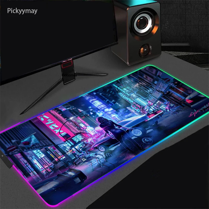 Игровой коврик для мыши Cyberpunk, RGB коврик для мыши, геймерские подставки для мыши, большой игровой Настольный коврик для ПК, коврики со светодиодной подсветкой
Игровой коврик для мыши Cyberpunk, RGB коврик для мыши, геймерские подставки для мыши, большой игровой Настольный коврик для ПК, коврики со светодиодной подсветкой