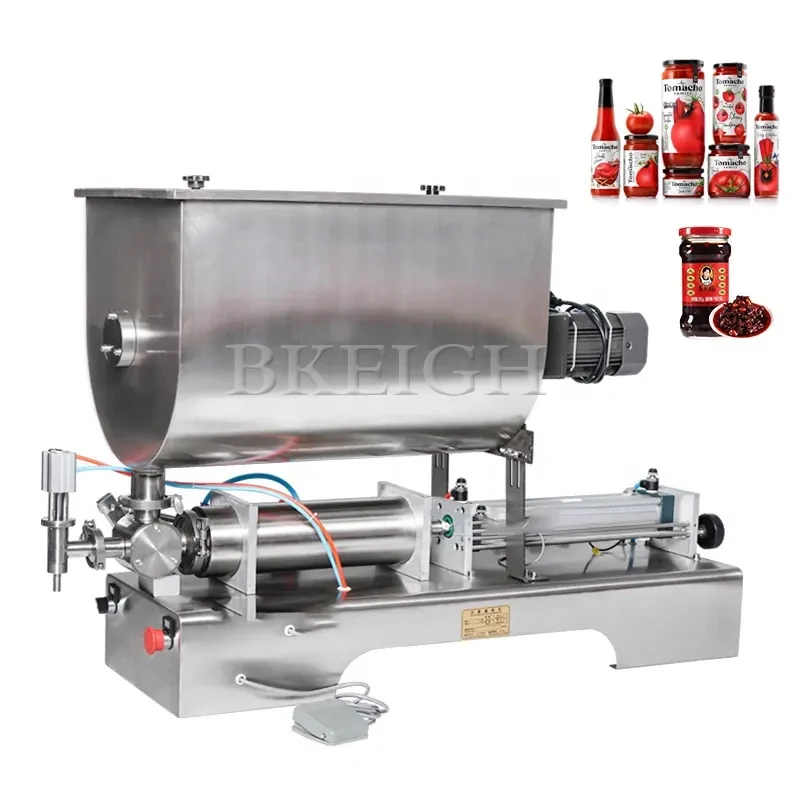 

Fully Automatic Large Capacity Horizontal Filling Machine Hopper Heating And Stirring Chili Sauce Peanut Butter Filling Device