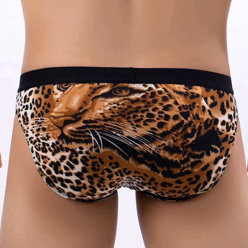

Sexy Leopard Print Men Briefs Underwear U Bulge Penis Pouch Gay Bikini Underpants Low Waist Jockstrap Male Panties Tanga Hombre