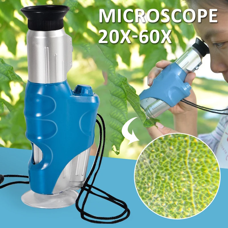 20-60x Optical Microscope HD Lens Magnifying Glass Handheld Children's Biological Science Educational Toy Supplies
20-60x Optical Microscope HD Lens Magnifying Glass Handheld Children's Biological Science Educational Toy Supplies