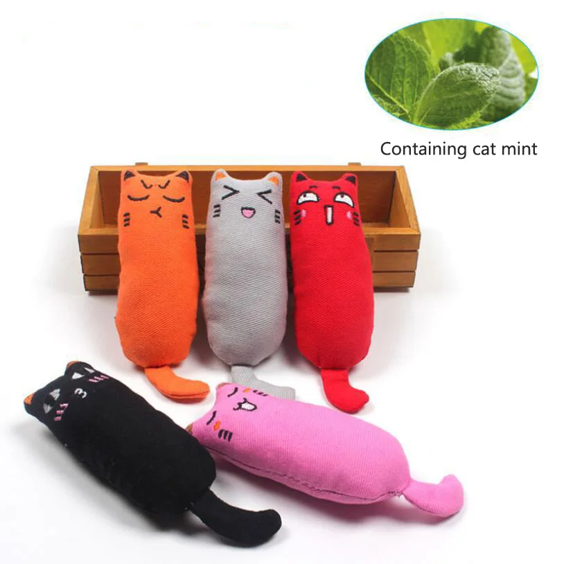 

Rustle Sound Catnip Toy for Cats Product for Pets Cute Cat Toys for Kitten Teeth Grinding Cat Plush Stuff Toys Thumb Pillow